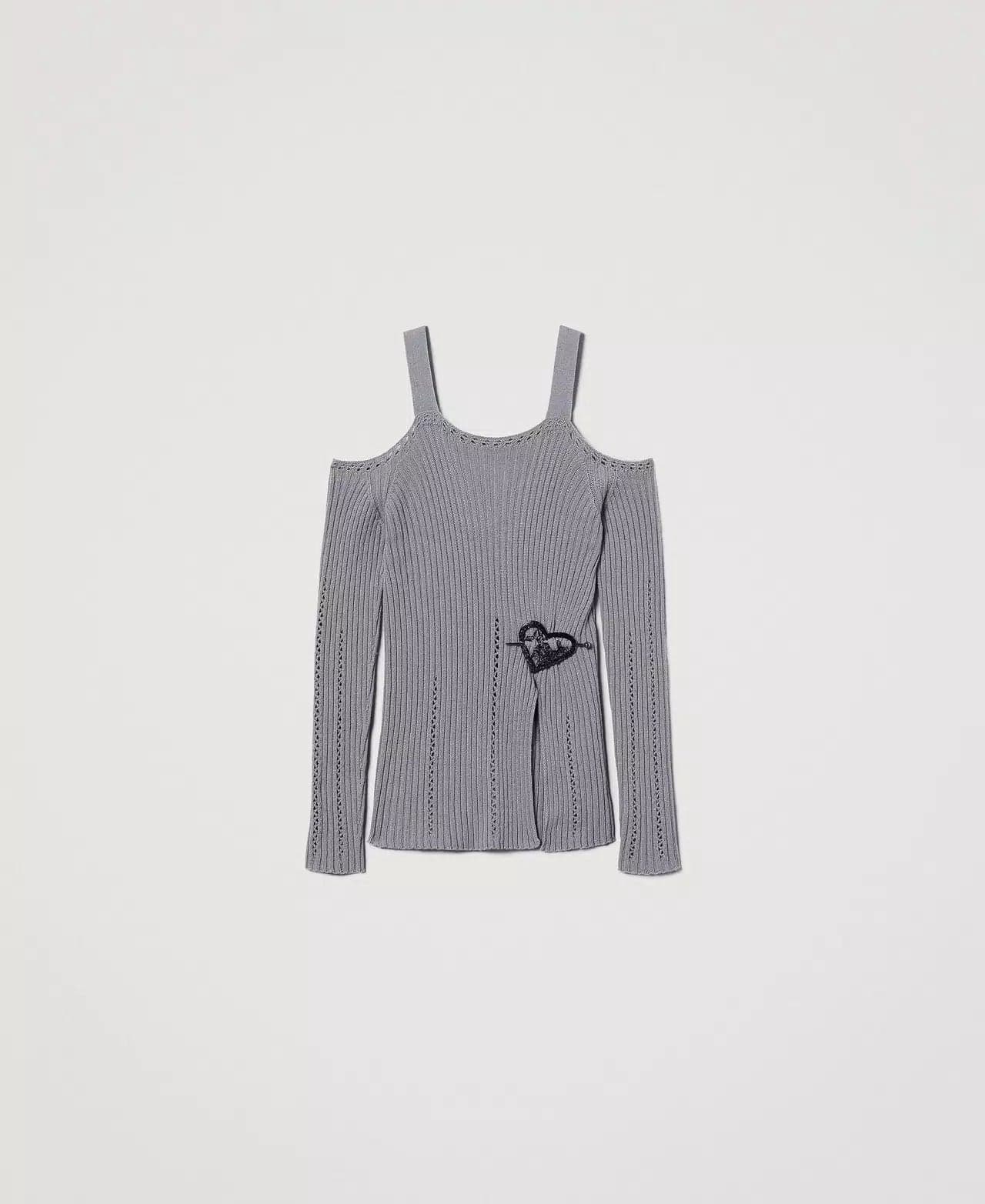 Twinset Maglia donna in filato Treeblend con spilla in Maglioni Broadway Red - Barletta, commercioVirtuoso.it