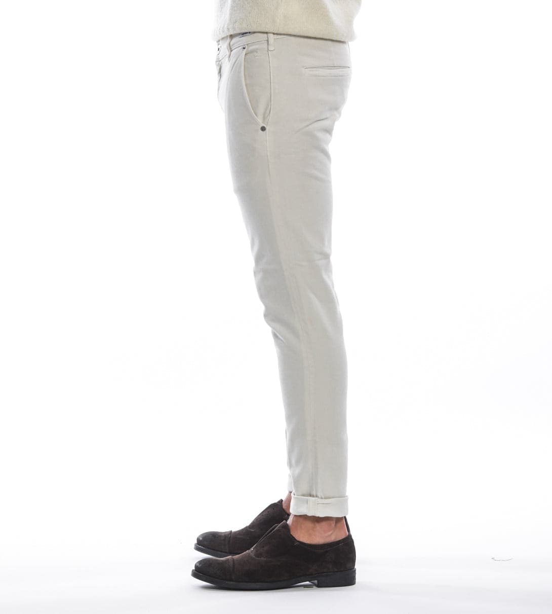 Uniform pantalone uomo mod Dean soft hand smerigliato al carbonio tinto capo