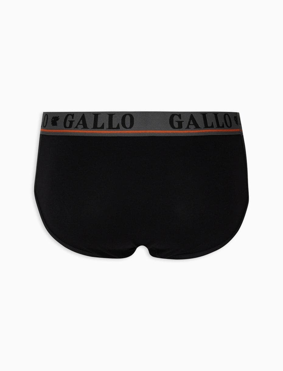 Gallo Slip basico intimo cotone nero tinta unita - 2