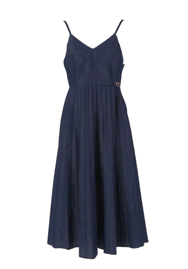 Fracomina Abito donna mini dress plisse' bluedenim in Casual Broadway Red - Barletta, commercioVirtuoso.it