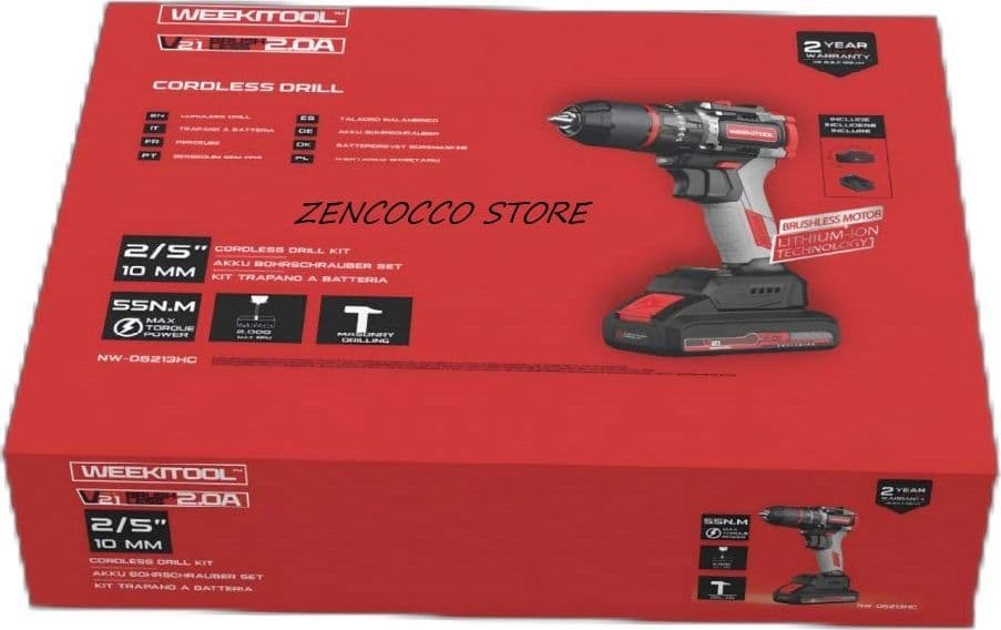 TRAPANO AVVITATORE 2 BATTERIE MAX 21V 2.0Ah con custodia NW-D5211nc - 3