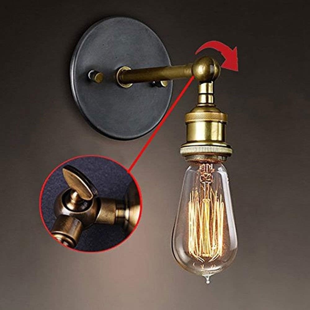 APPLIQUE DA PARETE LAMPADA VINTAGE INDUSTRIALE LUCE REGOLABILE PORTALAMPADA E27 13868 - 12