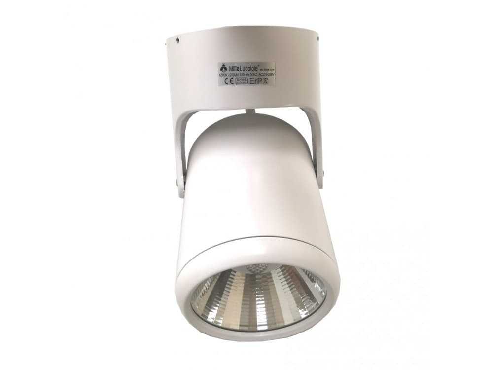 FARETTO ORIENTABILE TRACK SPOTLIGHT 7W BIANCO SUPPORTO MURO SOFFITTO LUCE 6000K 86104 - 4