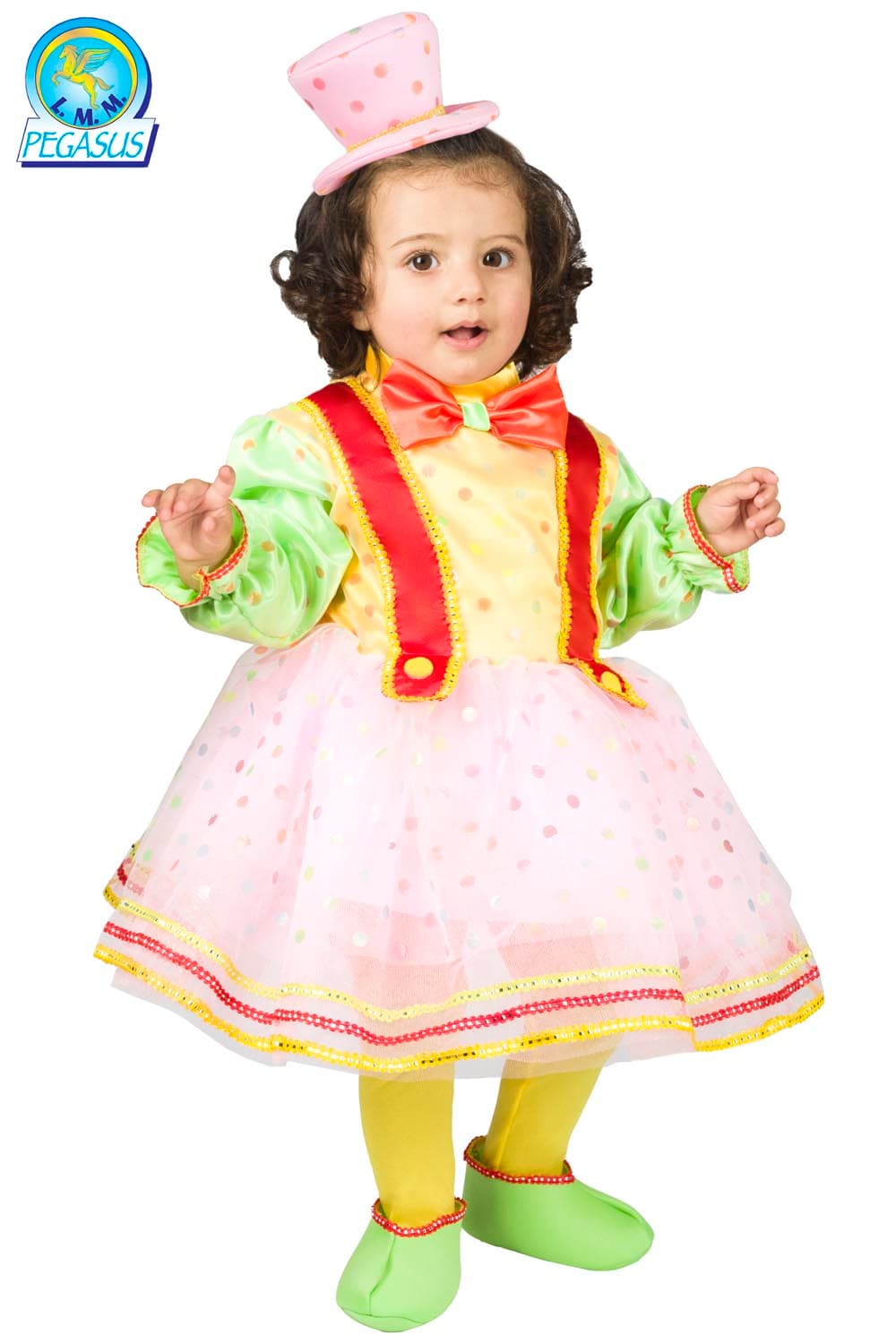 COSTUME CARNEVALE PAGLIACCETTA NEONATA - PEGASUS 5646 - 2