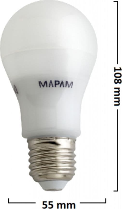 LAMPADINA LED ATTACCO E27 BULBO A55 7W GLOBO LUCE FREDDA 6500K ALTA QUALITÀ 00067 - 3