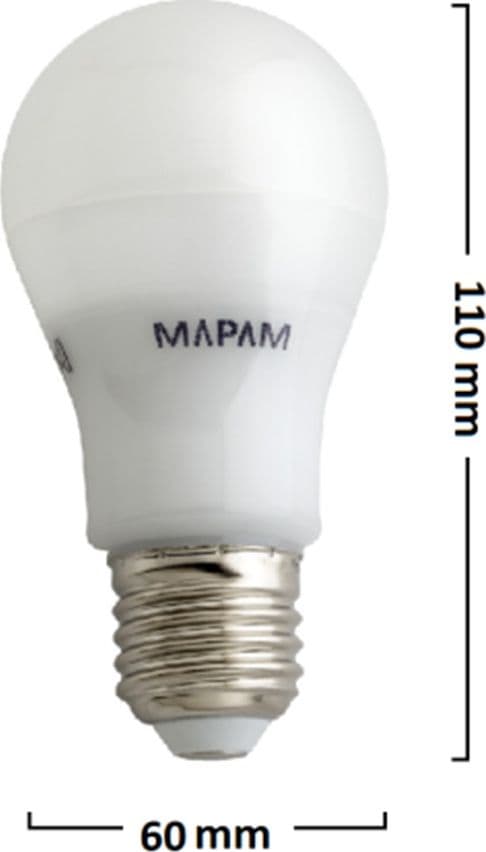 LAMPADINA LED E27 BULBO A60 9W ATTACCO GRANDE GLOBO LUCE NATURALE ALTA QUALITÀ 00333 - 3