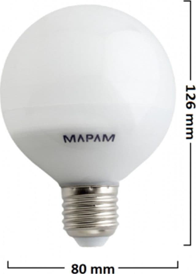 LAMPADINA LED E27 GLOBO G80 8W LUCE NATURALE 4500K BULBO SFERA PALLA ALTA QUALITÀ 00364 - 3