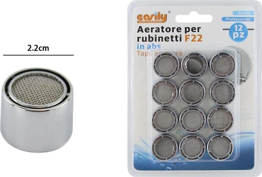 SET 12PZ AERATORE PER RUBINETTI F22 IN ABS FILTRO RUBINETTO FEMMINA ROMPIGETTO 52703 - 2