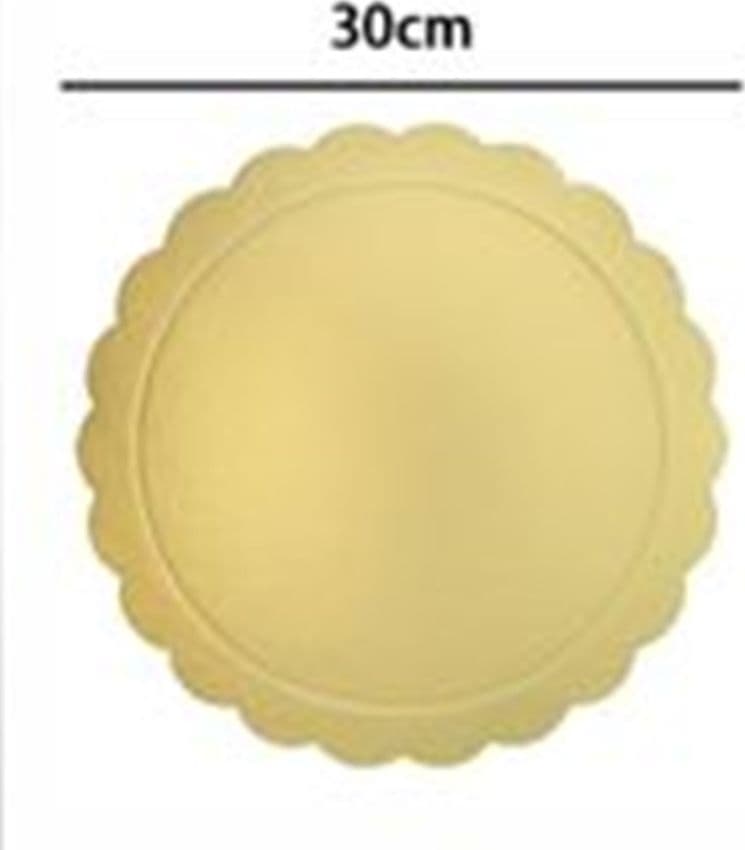 SET 2 PZ BASE PER TORTA ROTONDA PIATTO SOTTOTORTA DORATO 30 CM CON BORDINO 31164 - 2