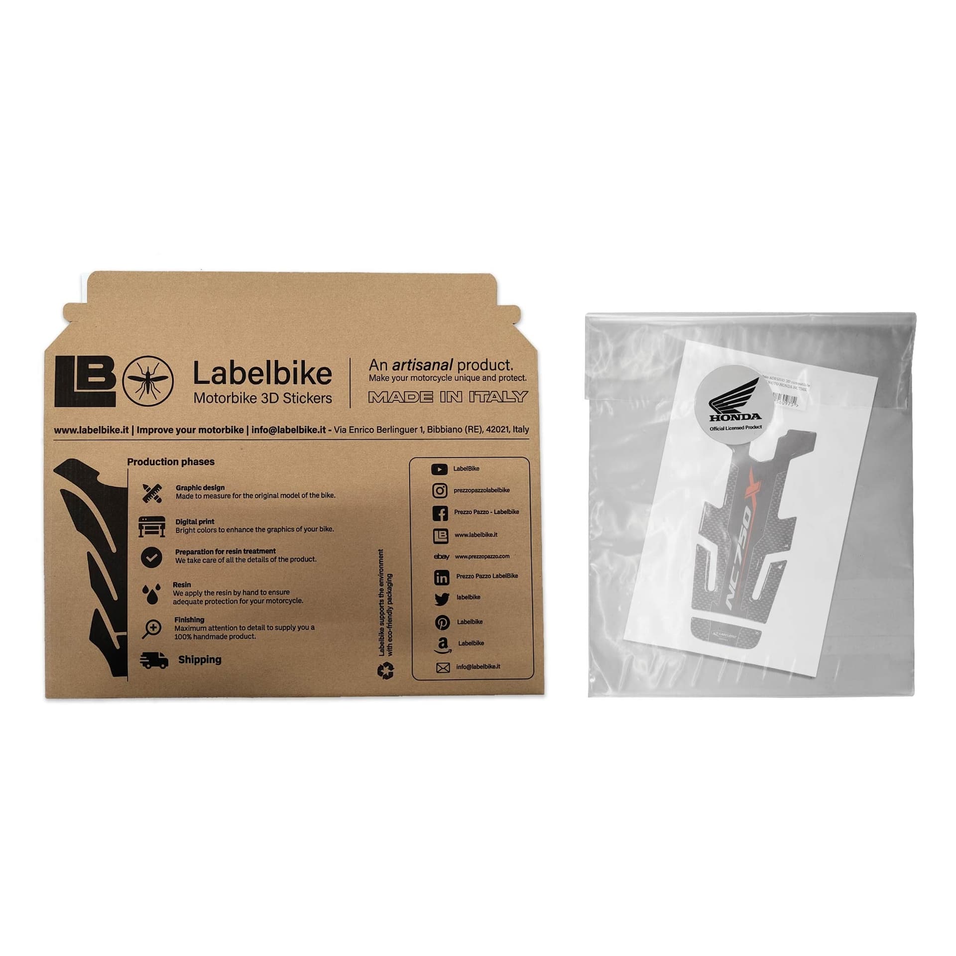 Paraserbatoio ADESIVO 3D compatibile per NC 750 X MOTO HONDA NC750X 2016-2020 - 5