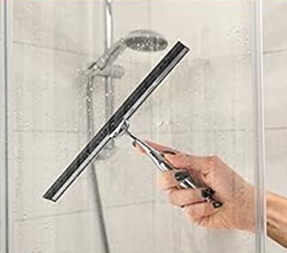 SET TERGIVETRO PER DOCCIA CON GANCIO MURO ADESIVO DOPPIO APPENDINO PORTA BOX CROMO 87834 - 8