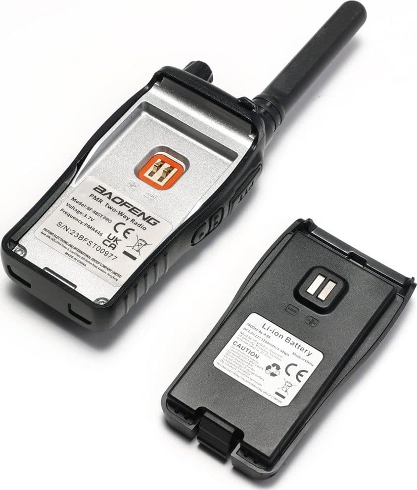 KIT DA 2PZ WALKIE-TALKIE RICARICABILE BF-88ST PRO PMR446 CON AMPIA PORTATA AURICOLARI - 9