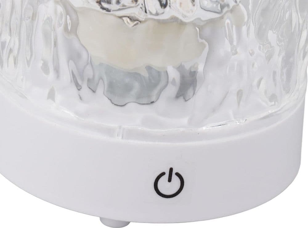 LAMPADA DA TAVOLO IN CRISTALLO OCEANICO ABS ONDULATO USB A 16 COLORI SALA GIOCHI PRANZO - 8