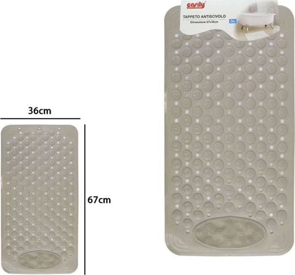 TAPPETO TAPPETINO ANTISCIVOLO TORTORA PER VASCA DA BAGNO DOCCIA 67 X 36 CM 87557 - 3