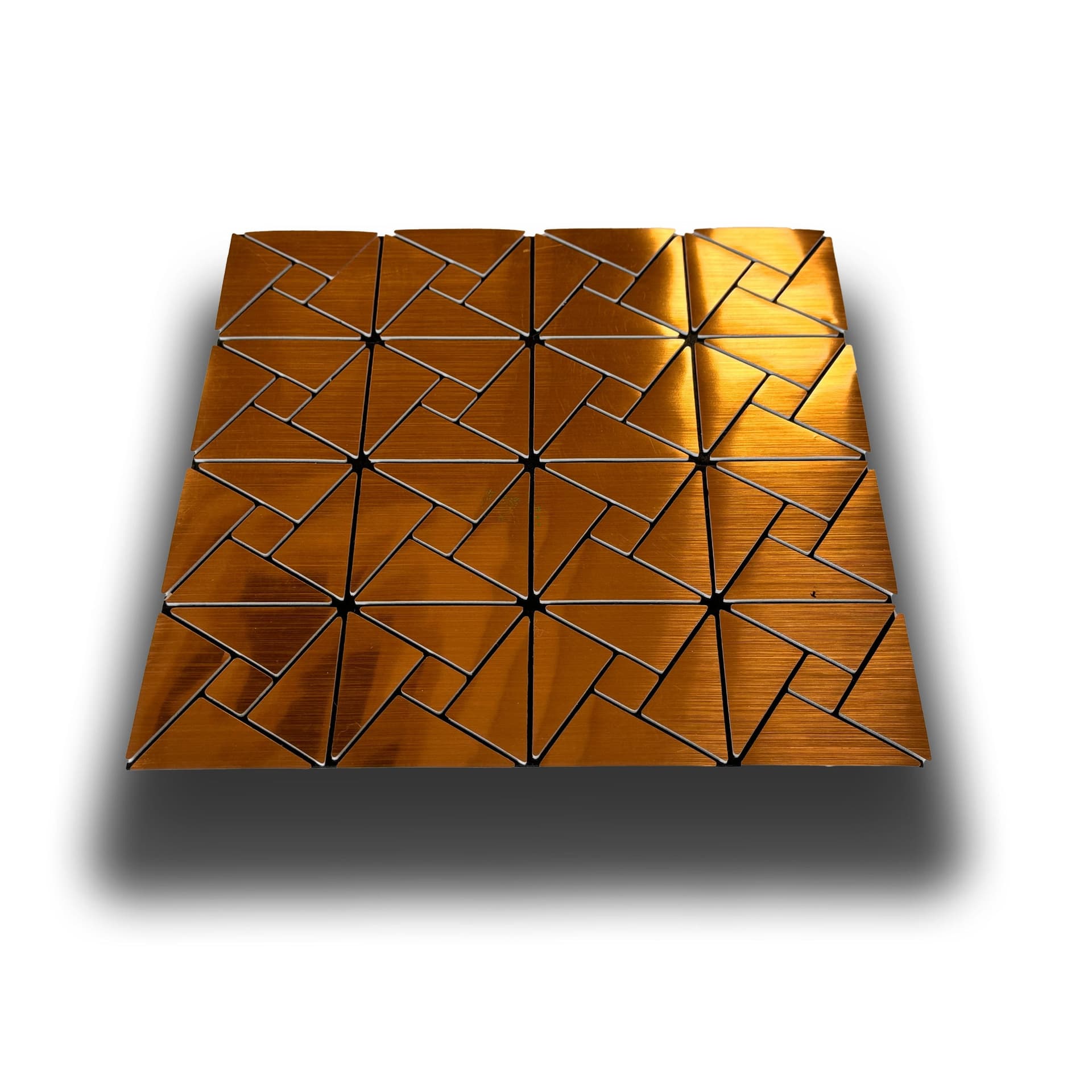 Piastrelle 3D Autoadesive in PET acustiche e isolanti 30x30cm (4mm spessore) TRIANGOLI ORO - Eternal Parquet