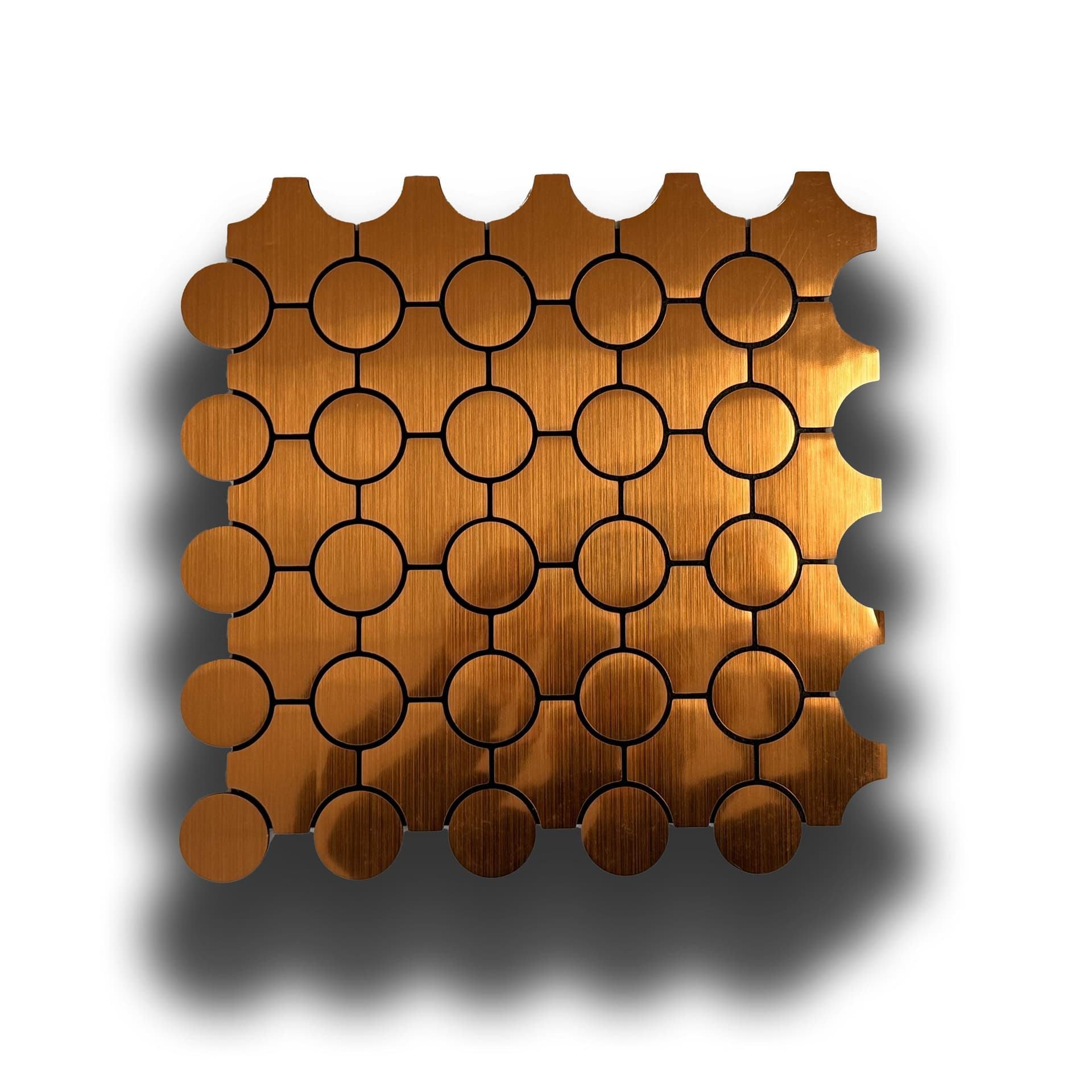 Piastrelle 3D Autoadesive in PET acustiche e isolanti 30x30cm (4mm spessore) CERCHI ORO - Eternal Parquet