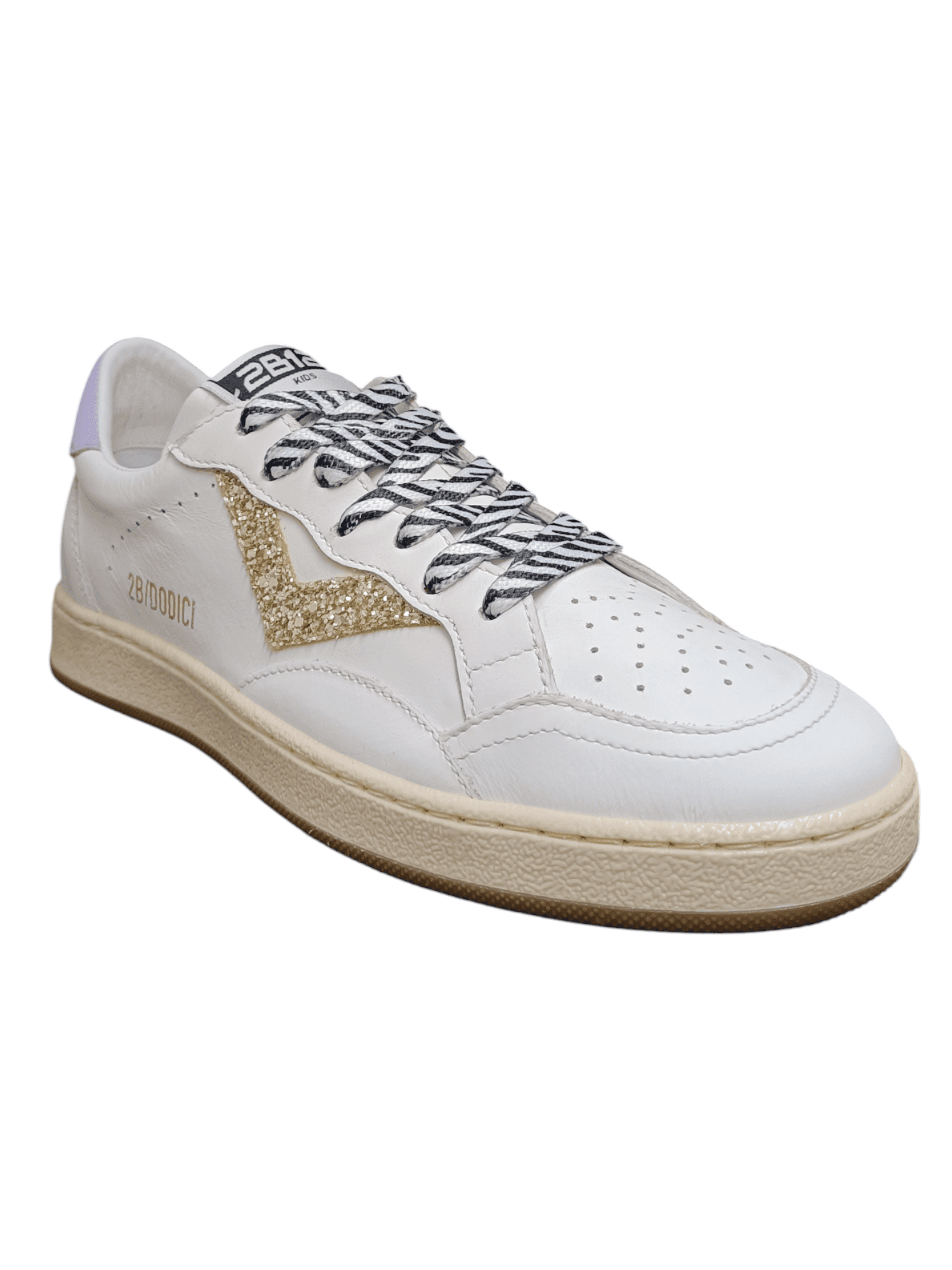 Scarpe sneakers Bambine e ragazze 2B12 JRPLAY  bianco-oro-viola laccio in Sneaker casual Scarpetteria Gica - Trani, commercioVirtuoso.it