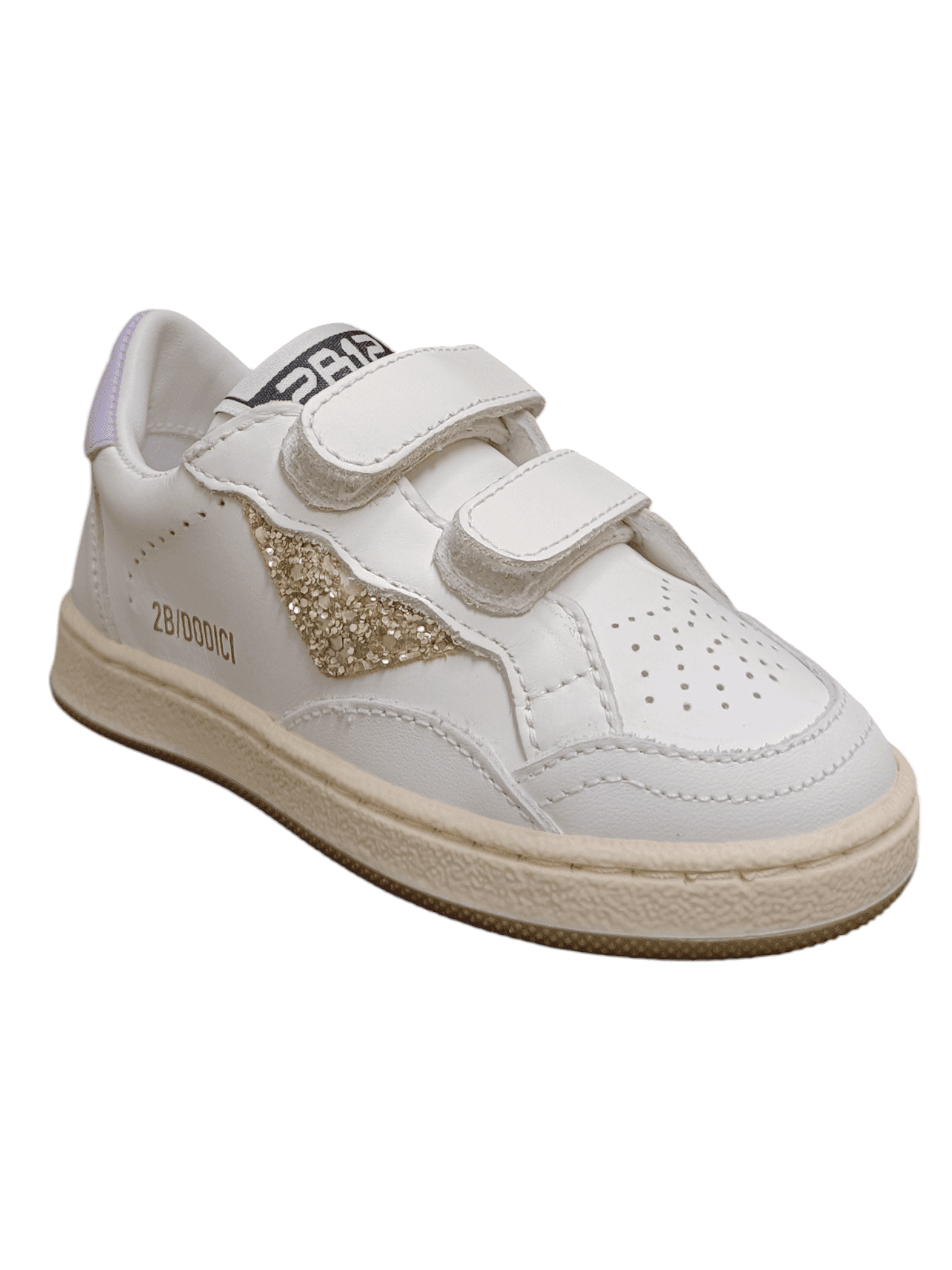 Scarpe sneakers Bambine e ragazze 2B12 BABYMINI PLAY  bianco-oro-viola velcro in Sneaker casual Scarpetteria Gica - Trani, commercioVirtuoso.it