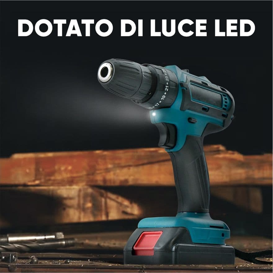 KIT DA 100 PEZZI COMPLETO DI ATTREZZI CON TRAPANO AVVITATORE A BATTERIA VALIGIETTA - 8