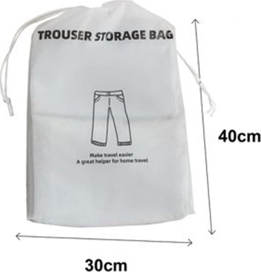 SET 3PZ ORGANIZER VIAGGIO CASA BORSA PORTA PANTALONI 30X40CM SACCO CON COULISSE 87706 - 2