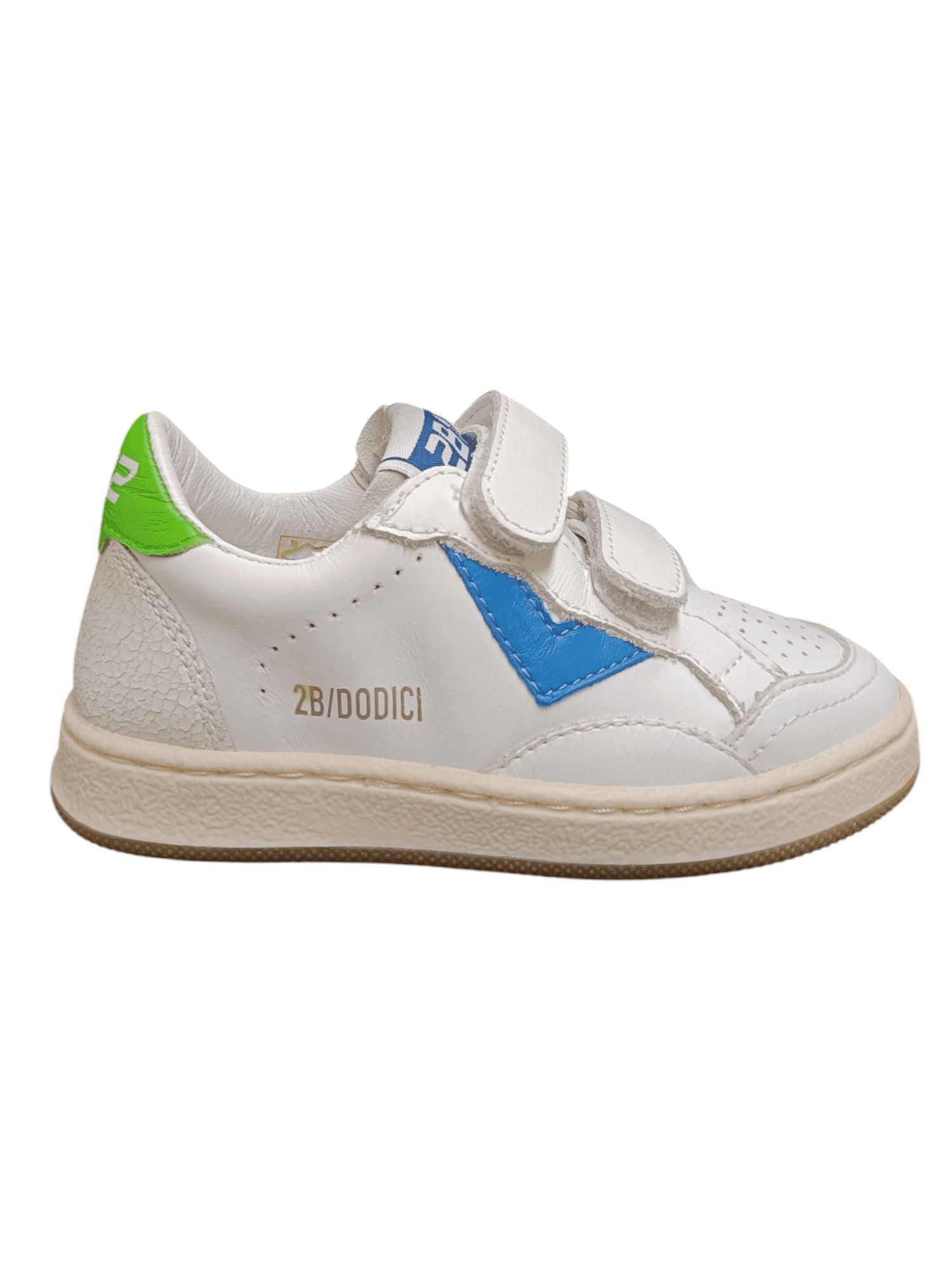 Scarpe sneakers Bambini e ragazzi 2B12 BABYMINI PLAY  bianco-celeste-verde velcro
