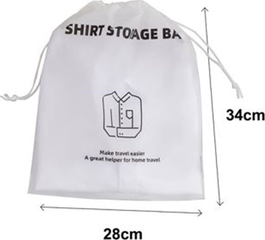 SET 3PZ ORGANIZER VIAGGIO CASA SACCO BORSA CAMICIE MAGLIE 28X34CM CON COULISSE 87705 - 2