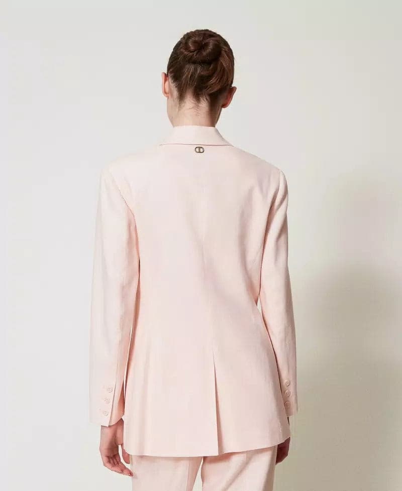 Twinset Giacca donna in misto lino con ricamo 251TP2160 in Giacche Broadway Red - Barletta, commercioVirtuoso.it