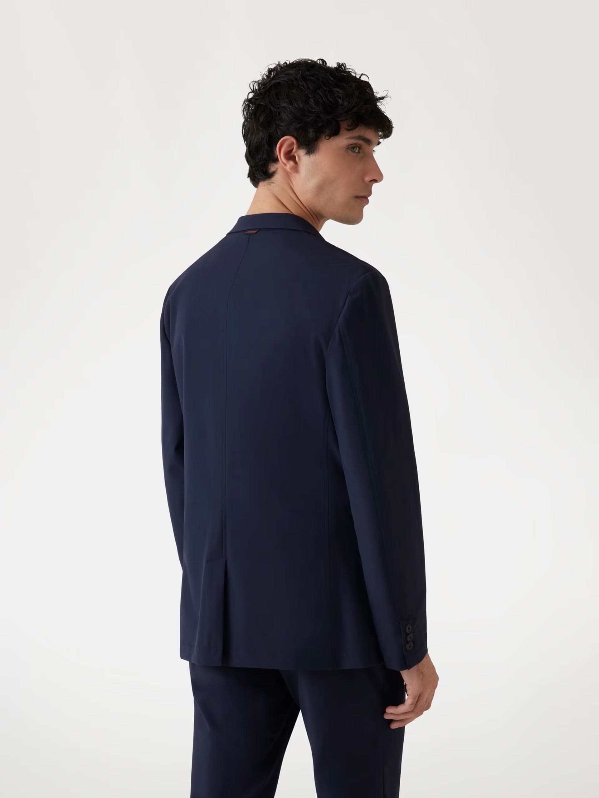 Blazer monopetto blu da uomo Guess Tyron con tasche e revers classico retro