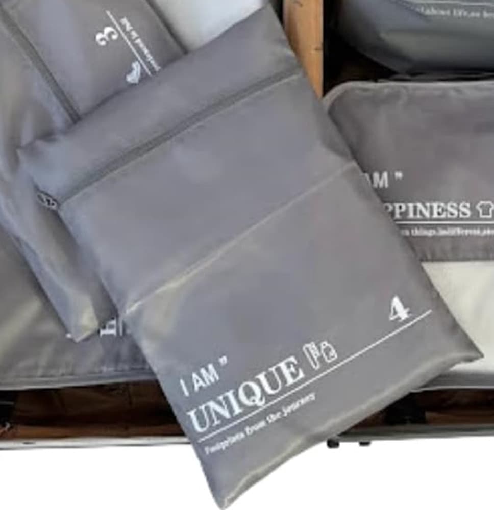 SET 2 ORGANIZER VIAGGIO CASA BORSA IMPERMEABILE ORGANIZZATORE VALIGIA GRIGIO 36X26CM 87710 - 9