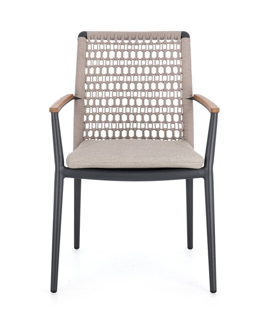 Sedia "Maddox" struttura in alluminio con braccioli per interni ed esterni in Sedie Decor Space - Altamura, commercioVirtuoso.it