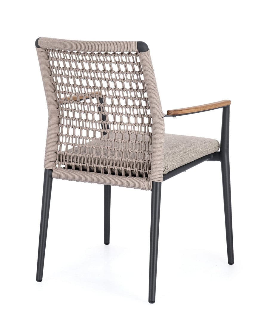 Sedia "Maddox" struttura in alluminio con braccioli per interni ed esterni in Sedie Decor Space - Altamura, commercioVirtuoso.it