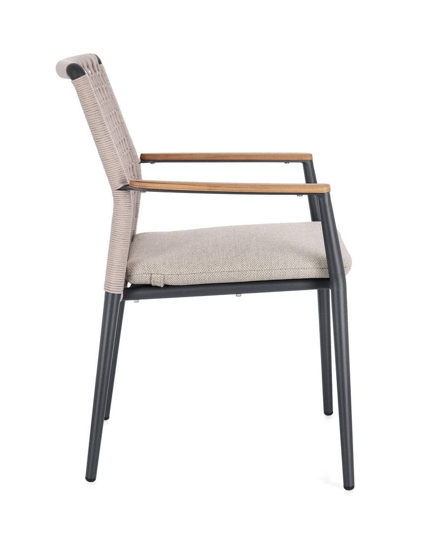 Sedia "Maddox" struttura in alluminio con braccioli per interni ed esterni in Sedie Decor Space - Altamura, commercioVirtuoso.it