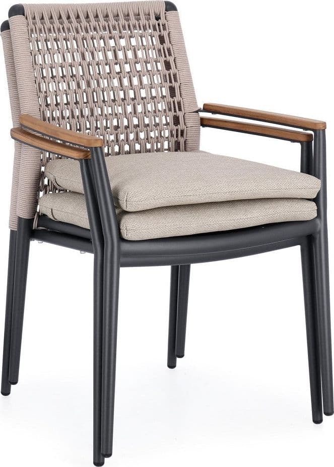 Sedia "Maddox" struttura in alluminio con braccioli per interni ed esterni in Sedie Decor Space - Altamura, commercioVirtuoso.it