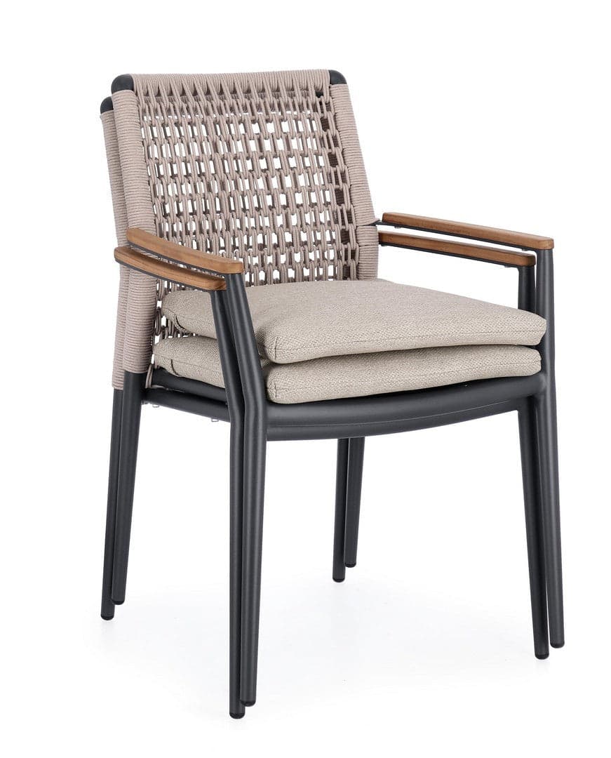 Sedia "Maddox" struttura in alluminio con braccioli per interni ed esterni in Sedie Decor Space - Altamura, commercioVirtuoso.it