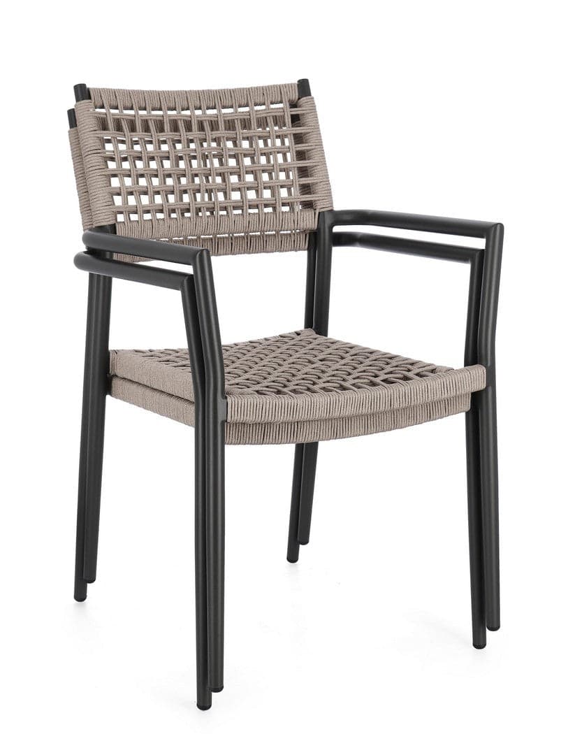 Sedia "Caleta" struttura in alluminio con braccioli per interni ed esterni in Sedie Decor Space - Altamura, commercioVirtuoso.it