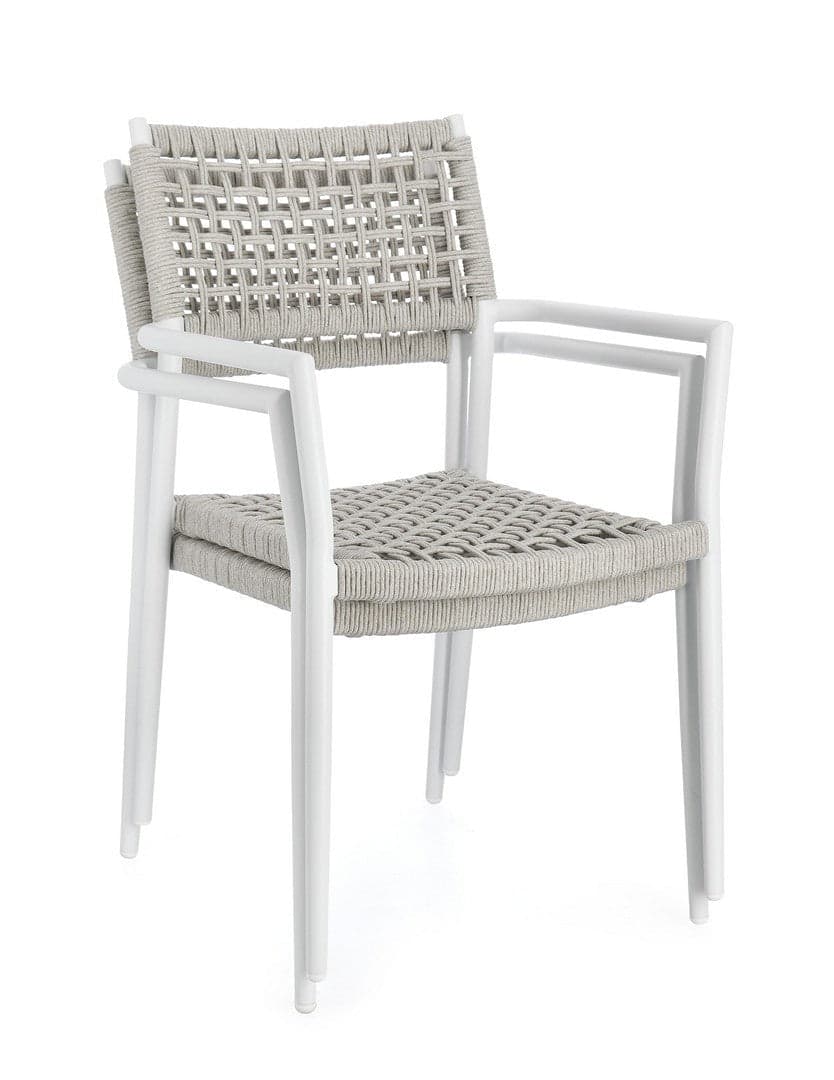 Sedia "Caleta" struttura in alluminio con braccioli per interni ed esterni in Sedie Decor Space - Altamura, commercioVirtuoso.it