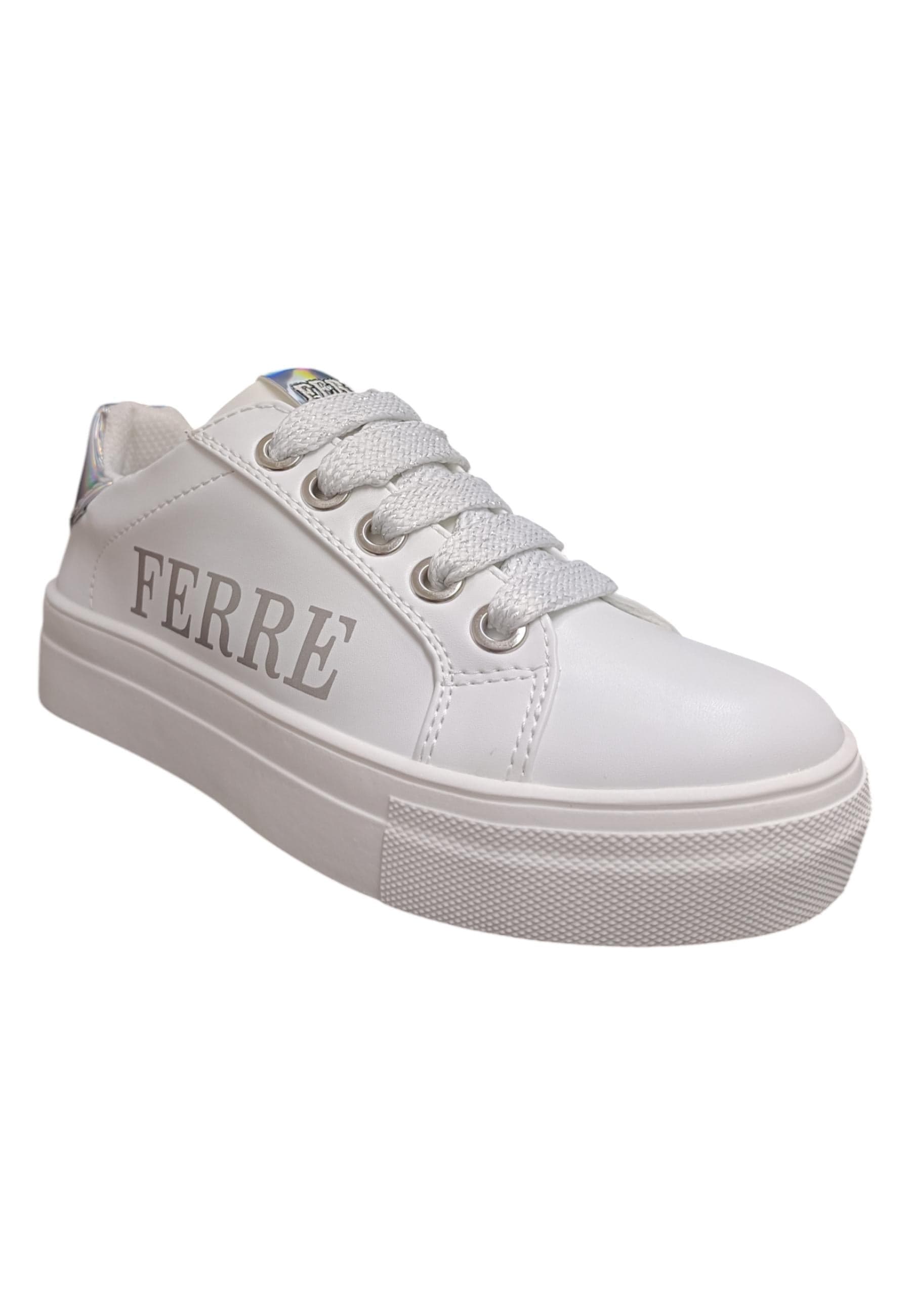 Scarpe sneakers Bambine e ragazze ferrè krug  bianco laccio e zip laterale in Sneaker casual Scarpetteria Gica - Trani, commercioVirtuoso.it