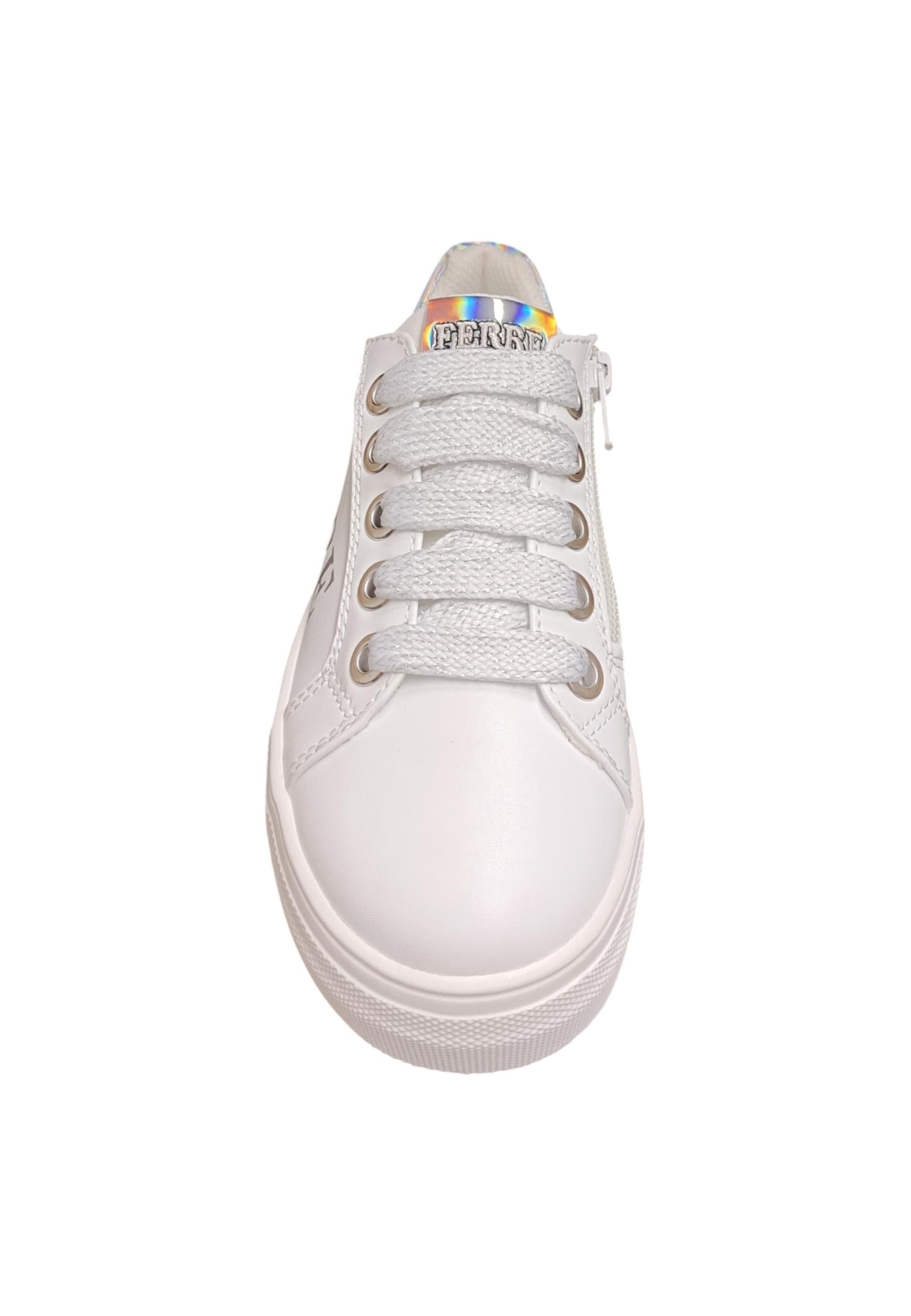Scarpe sneakers Bambine e ragazze ferrè krug  bianco laccio e zip laterale in Sneaker casual Scarpetteria Gica - Trani, commercioVirtuoso.it