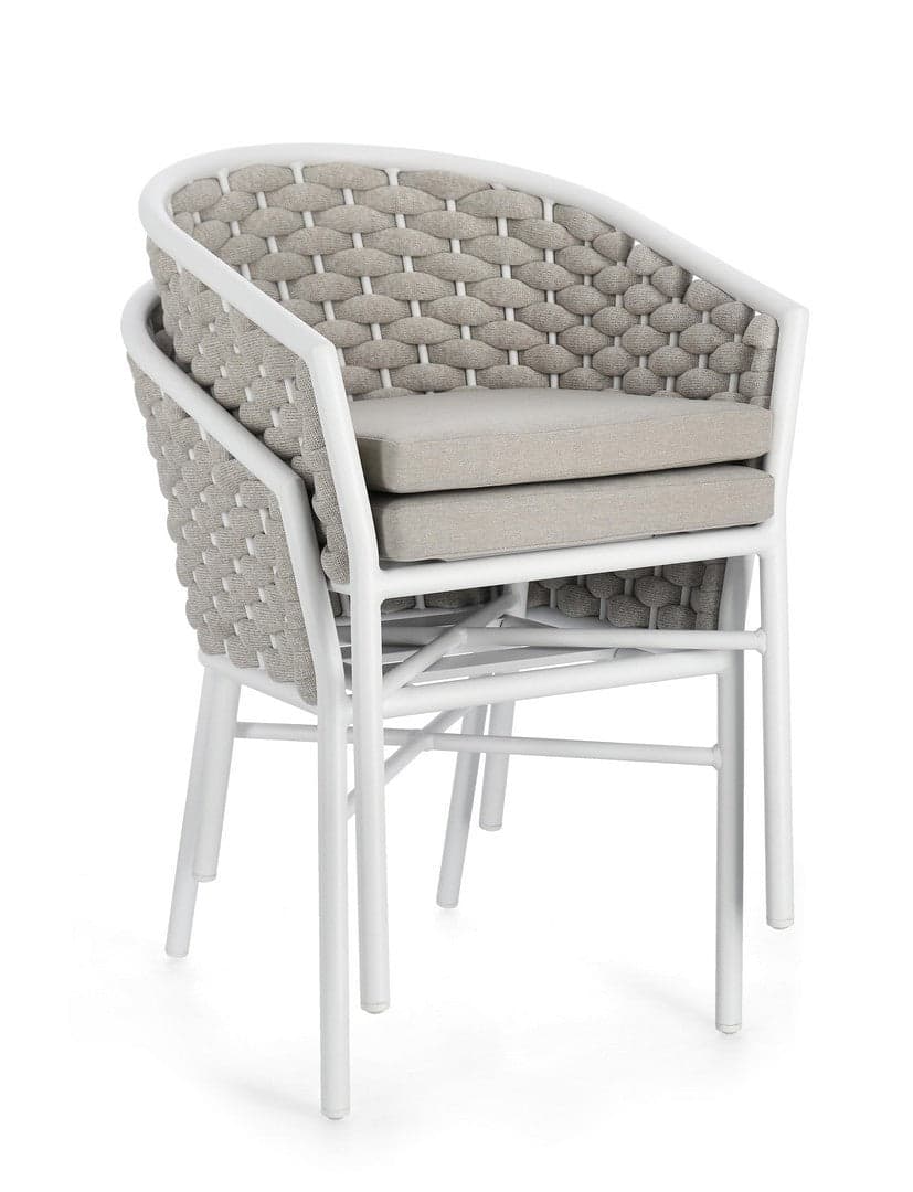 Sedia "Margalida" struttura in alluminio con braccioli per interni ed esterni in Sedie Decor Space - Altamura, commercioVirtuoso.it