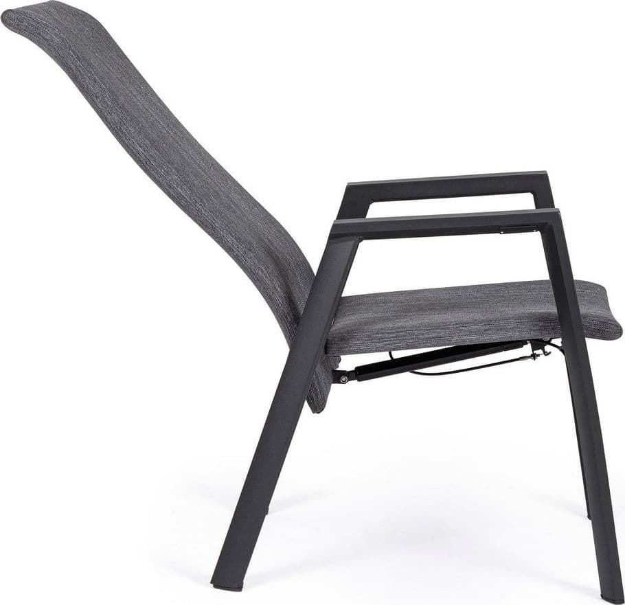 Sedia "Ethan" reclinabile struttura in alluminio con braccioli per interni ed esterni in Sedie Decor Space - Altamura, commercioVirtuoso.it