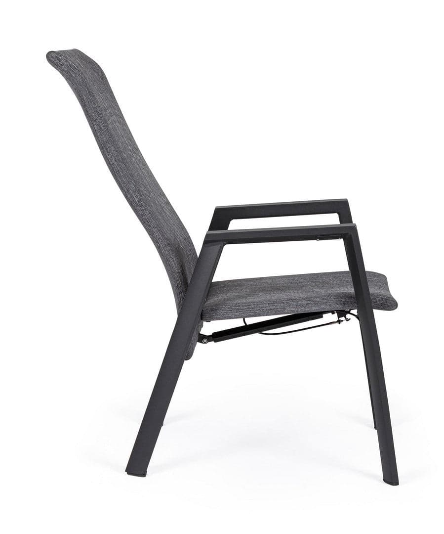 Sedia "Ethan" reclinabile struttura in alluminio con braccioli per interni ed esterni in Sedie Decor Space - Altamura, commercioVirtuoso.it