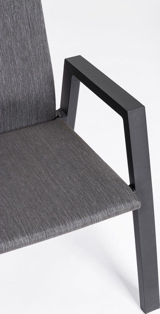 Sedia "Ethan" reclinabile struttura in alluminio con braccioli per interni ed esterni in Sedie Decor Space - Altamura, commercioVirtuoso.it