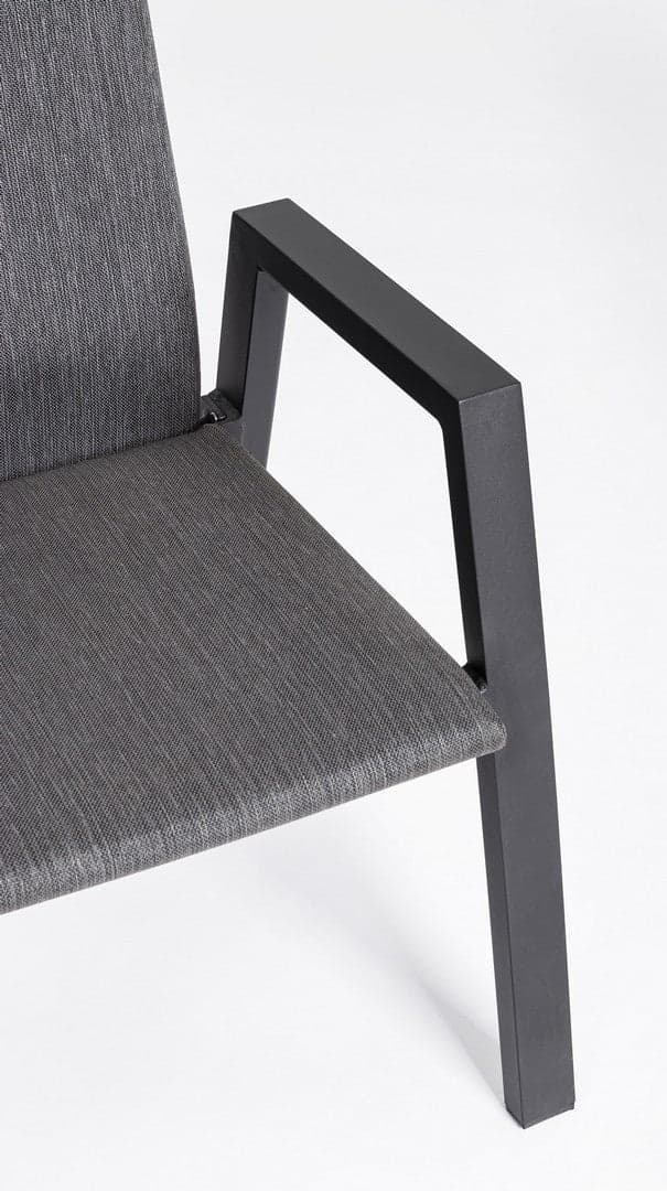 Sedia "Ethan" reclinabile struttura in alluminio con braccioli per interni ed esterni in Sedie Decor Space - Altamura, commercioVirtuoso.it