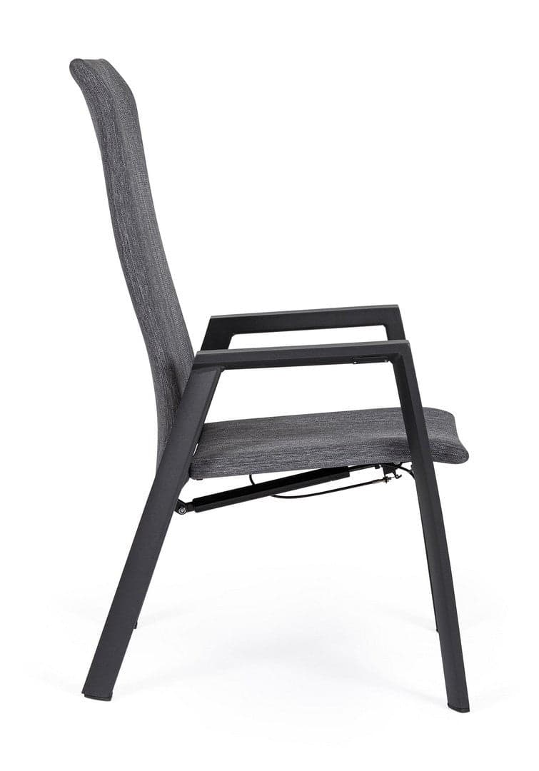 Sedia "Ethan" reclinabile struttura in alluminio con braccioli per interni ed esterni in Sedie Decor Space - Altamura, commercioVirtuoso.it