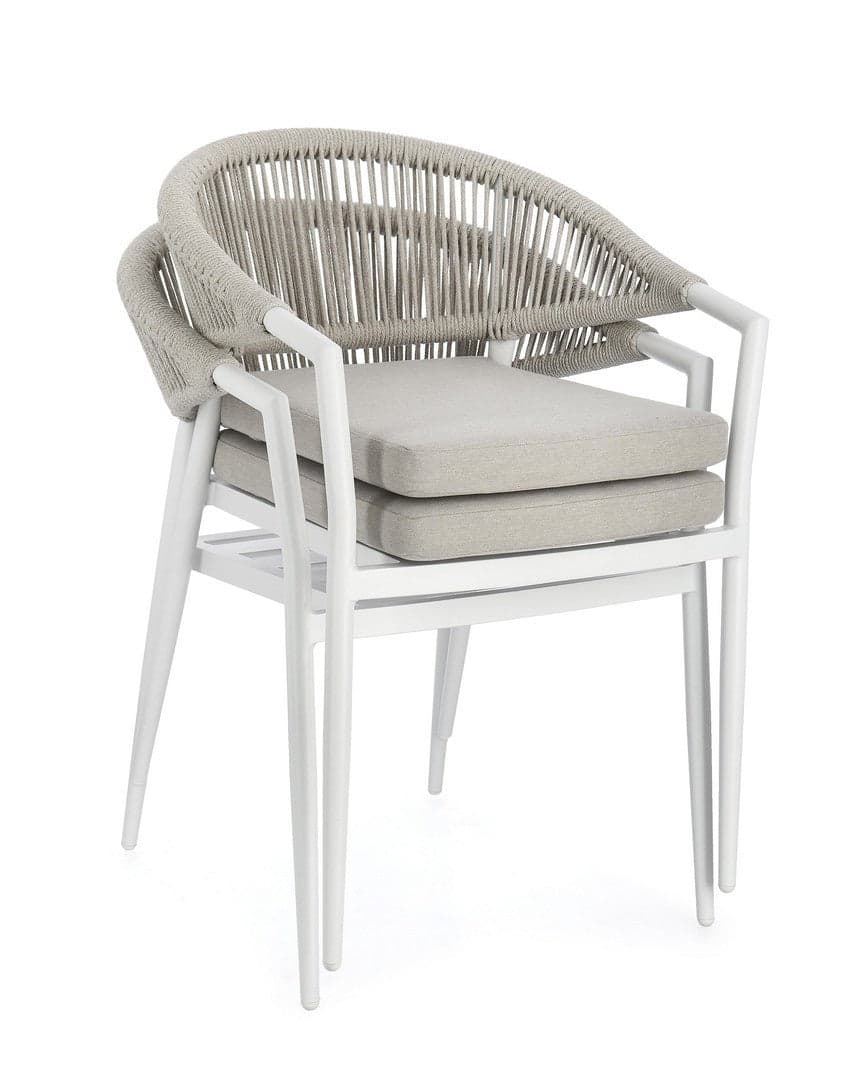 Sedia "Millor" struttura in alluminio con braccioli per interni ed esterni in Sedie Decor Space - Altamura, commercioVirtuoso.it