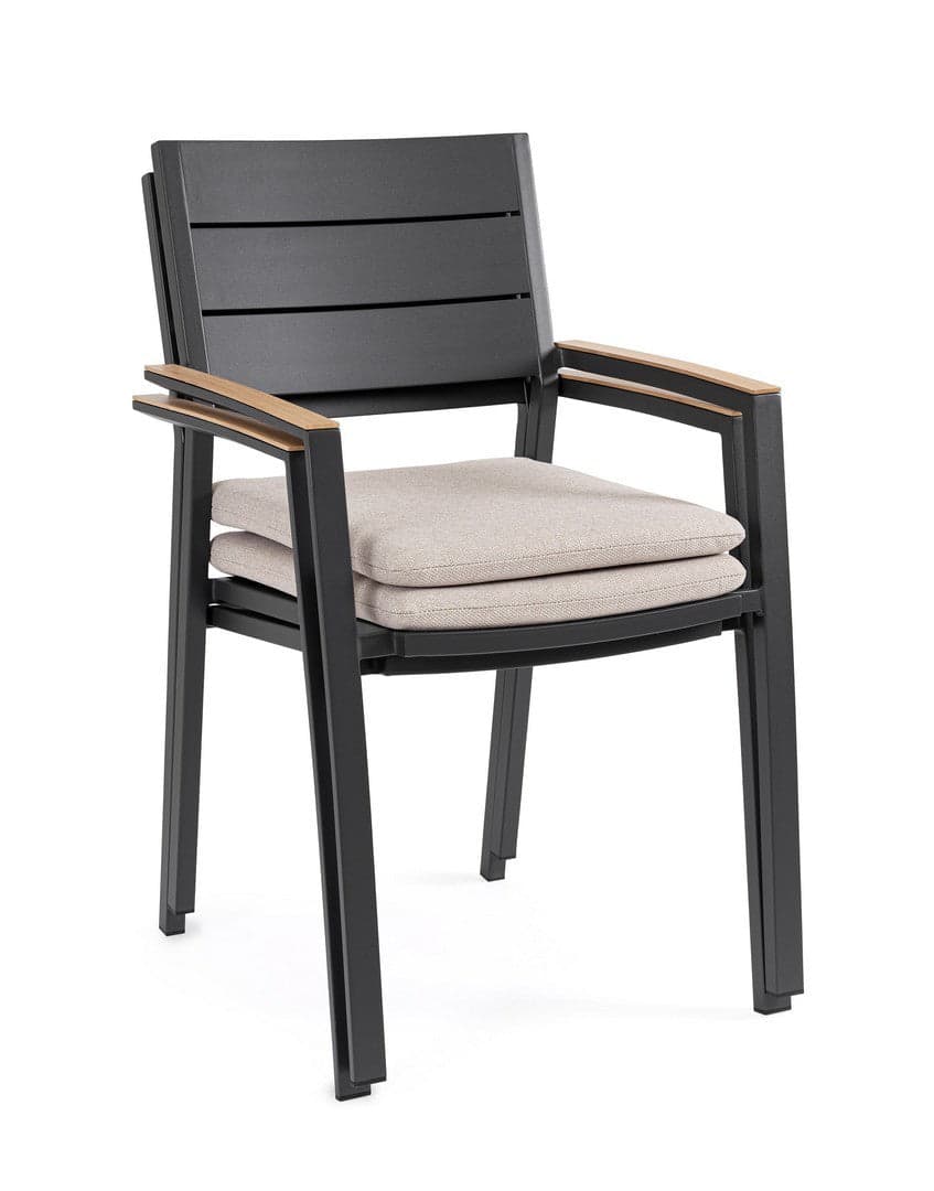 Sedia "Zelmar" struttura in alluminio con cuscino per interni ed esterni in Sedie Decor Space - Altamura, commercioVirtuoso.it