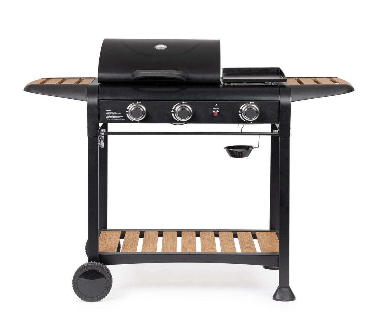 Barbecue a gas "Loni" con 3 bruciatori superfice di cottura in acciaio smaltato in Barbecue a gas Decor Space - Altamura, commercioVirtuoso.it