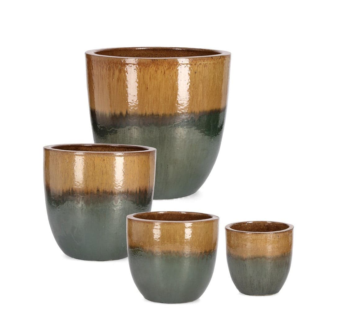Vasi "Thran" struttura in terracotta smaltata per esterno set da 3 in Vasi tradizionali Decor Space - Altamura, commercioVirtuoso.it