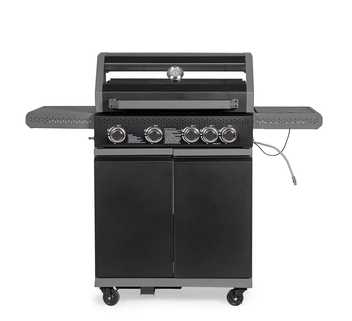 Barbecue a gas "Aleandro" con 5 bruciatori superfice di cottura in ghisa smaltata in Barbecue a gas Decor Space - Altamura, commercioVirtuoso.it