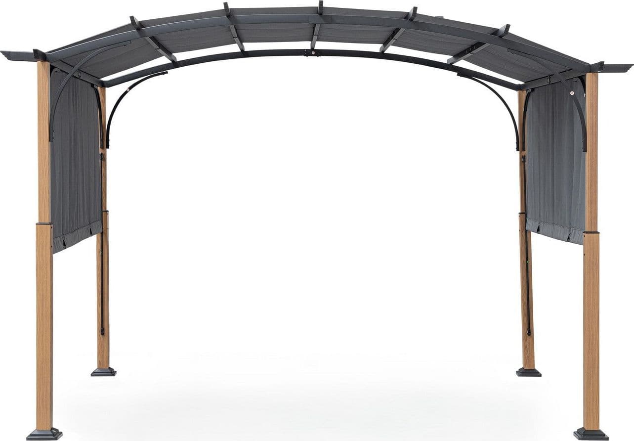 Gazebo "Taormina" color naturale-antracite, struttura in acciaio per esterno da 3,6 x 3 m in Gazebo Decor Space - Altamura, commercioVirtuoso.it